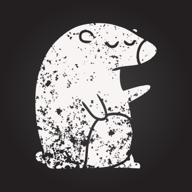 Bir insan tarafından çizilmiş bir ayının karatahta tebeşiri