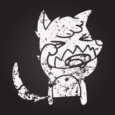 Karatahta tebeşir kızgın çizgi film tilki bir insan tarafından çizilmiş gözler.