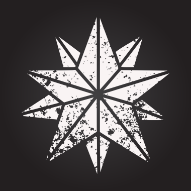 Kara tahta tebeşir dövmesi bir insan tarafından çizilmiş bir yıldızın siyah stili.