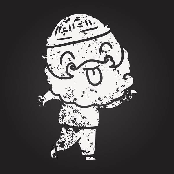 Sakallı tebeşirci bir insan tarafından çizilmiş bir dil.