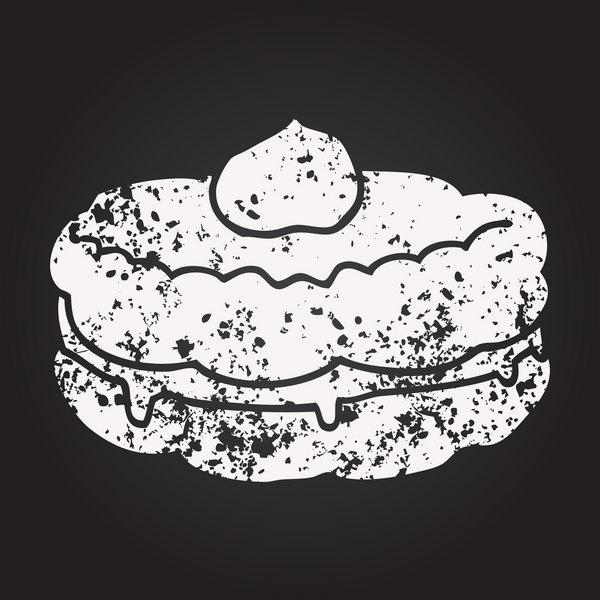 Bir insan tarafından çizilmiş karatahta çizgi film bisküvisi.