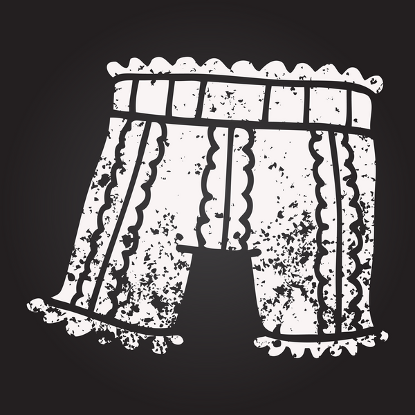 Karatahta tebeşirle bir insan tarafından çizilmiş iç çamaşırı