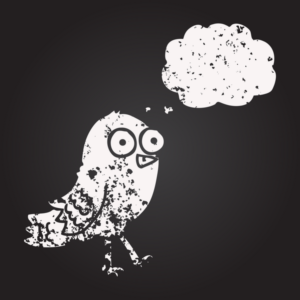 Tahta tebeşirle insan tarafından çizilmiş düşünce baloncuğu karikatürü.