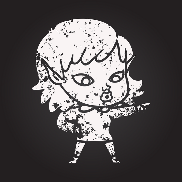 Kara tahta tebeşirle çizilmiş güzel elf kızı bir insan tarafından çizilmiş.