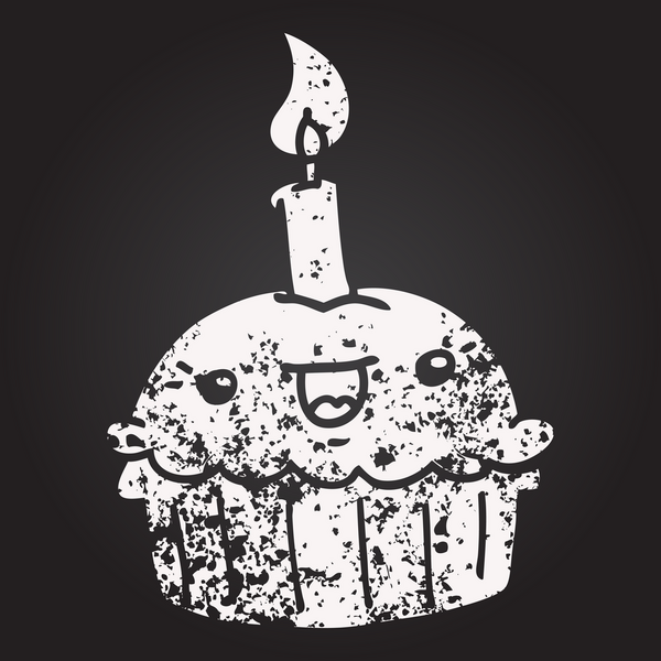 Karatahta tebeşirli kek. Bir insan tarafından çizilmiş mum.