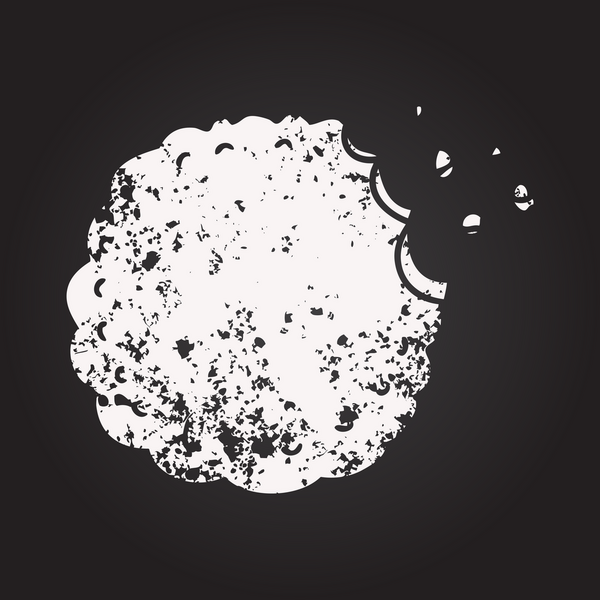 Bir insan tarafından çizilmiş kara tahta tebeşirli kurabiye.