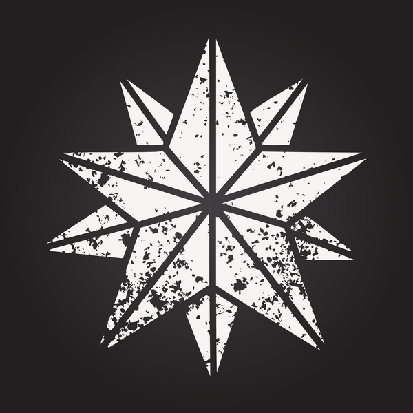 Kara tahta tebeşir dövmesi bir insan tarafından çizilmiş bir yıldızın siyah stili.