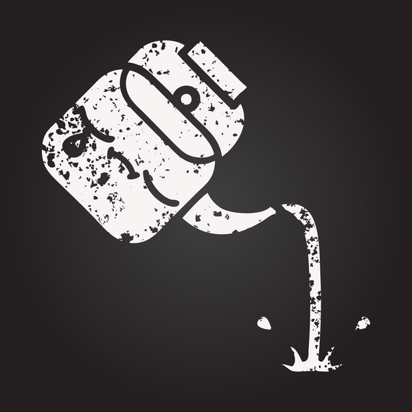 Tahta tebeşir, bir insan tarafından çizilmiş çaydanlığın karikatürü.