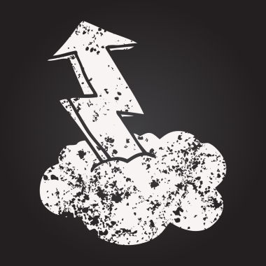 Tahta tebeşir bir insan tarafından çizilmiş karikatür büyüme oku