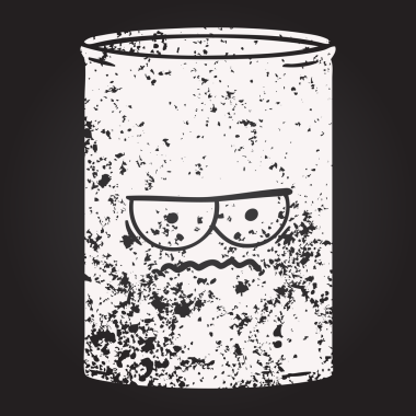 Bir insan tarafından çizilmiş karatahta karikatür yağ varili