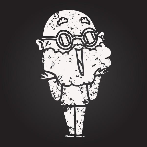 Kara tahta tebeşirle çizilmiş neşeli sakallı bir adam bir insan tarafından çizilmiş.