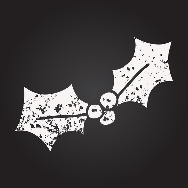 Karatahta tebeşirle insan tarafından çizilmiş xmas Holly