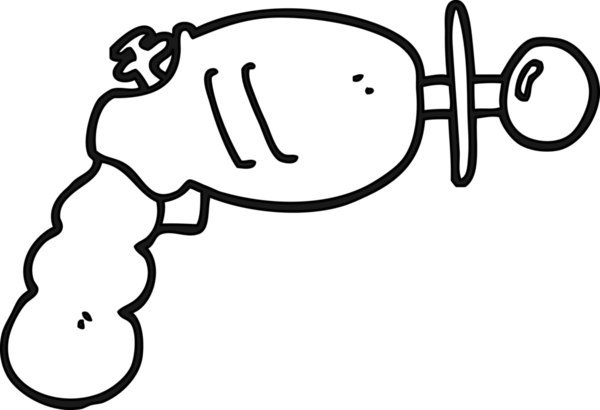 bir insan tarafından çizilmiş karikatür ışın tabancası ikonu