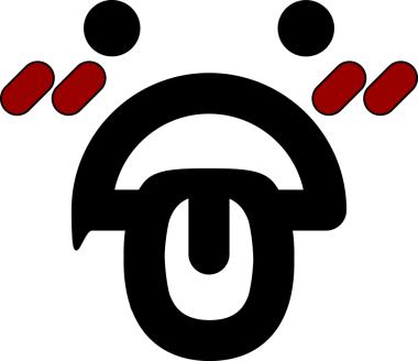 Şok olmuş yüz bir insan tarafından çizilmiş dil simgesi.