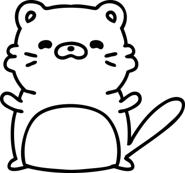 Bir insan tarafından çizilmiş şirin bir kedi ikonu çizimi.