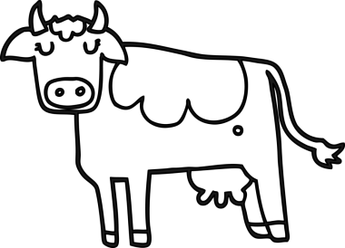 bir insan tarafından çizilmiş çizgi film inek simgesi