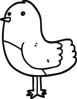 bir insan tarafından çizilmiş karikatür kuş simgesi