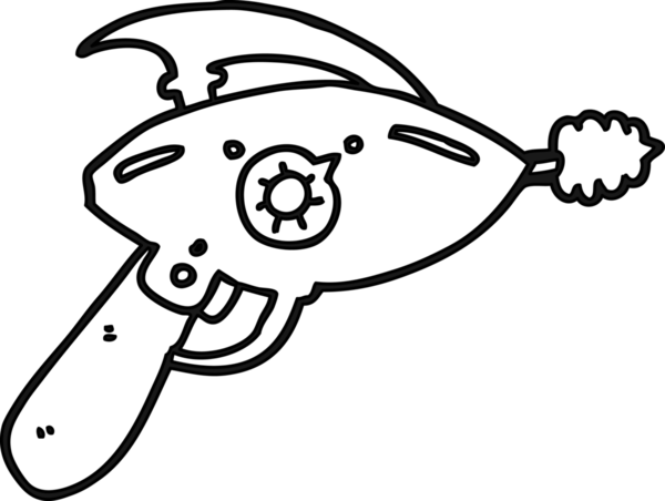 bir insan tarafından çizilmiş karikatür ışın tabancası ikonu