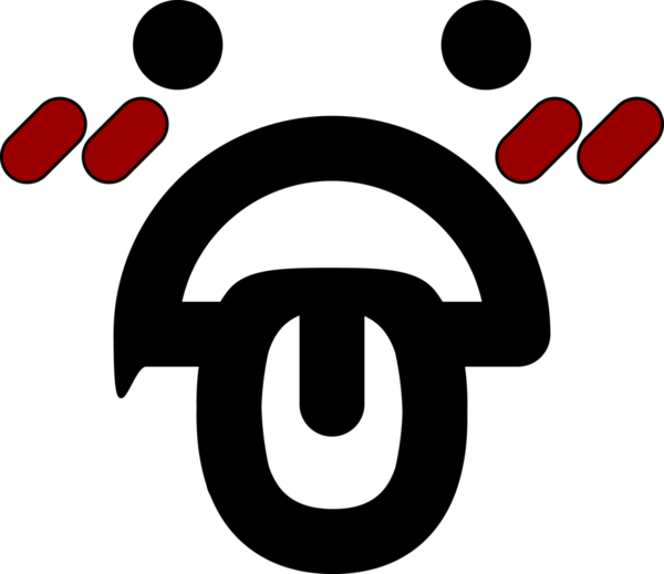 Şok olmuş yüz bir insan tarafından çizilmiş dil simgesi.