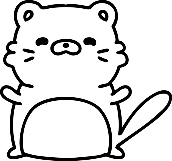 Bir insan tarafından çizilmiş şirin bir kedi ikonu çizimi.