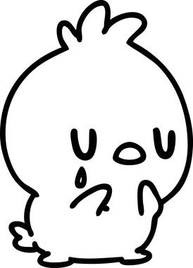 Bir insan tarafından çizilmiş küçük şirin bir kuşun çizgi karalaması.