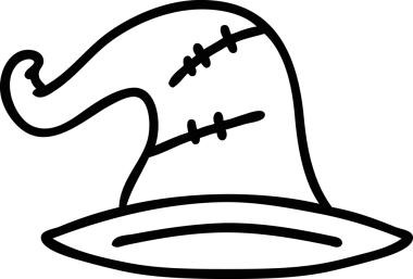 Bir insan tarafından çizilmiş eski bir sihirbaz şapkası simgesi çizimi
