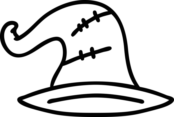 Bir insan tarafından çizilmiş eski bir sihirbaz şapkası simgesi çizimi
