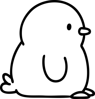 Bir insan tarafından çizilmiş şirin bir penguen ikonu çizimi.