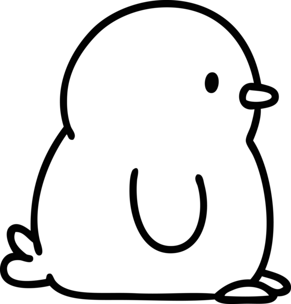 Bir insan tarafından çizilmiş şirin bir penguen ikonu çizimi.