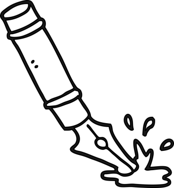 bir insan tarafından çizilmiş dolmakalem simgesi