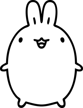 Bir insan tarafından çizilmiş yuvarlak tavşan ikonunun çizgi karalaması