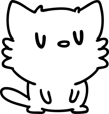 Bir insan tarafından çizilmiş şirin bir kedi ikonu çizimi.