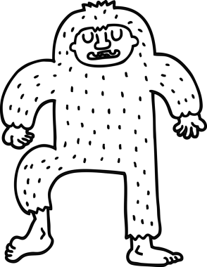 bir insan tarafından çizilmiş kocaayak çizgi filmi ikonu