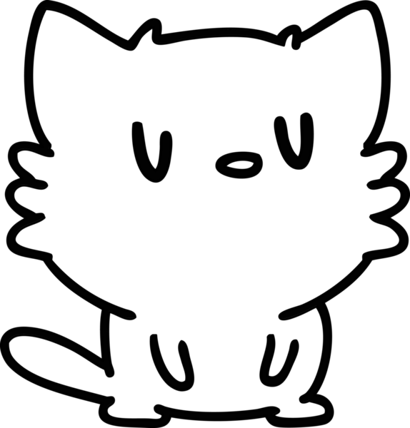 Bir insan tarafından çizilmiş şirin bir kedi ikonu çizimi.