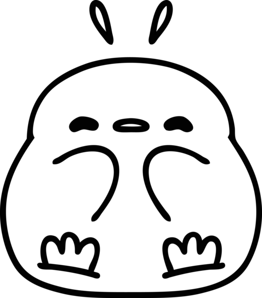 Bir insan tarafından çizilmiş şirin bir penguen ikonu çizimi.