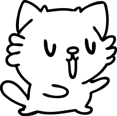 Bir insan tarafından çizilmiş şirin bir kedi ikonu çizimi.