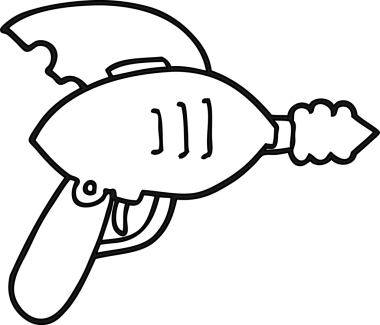 bir insan tarafından çizilmiş karikatür ışın tabancası ikonu