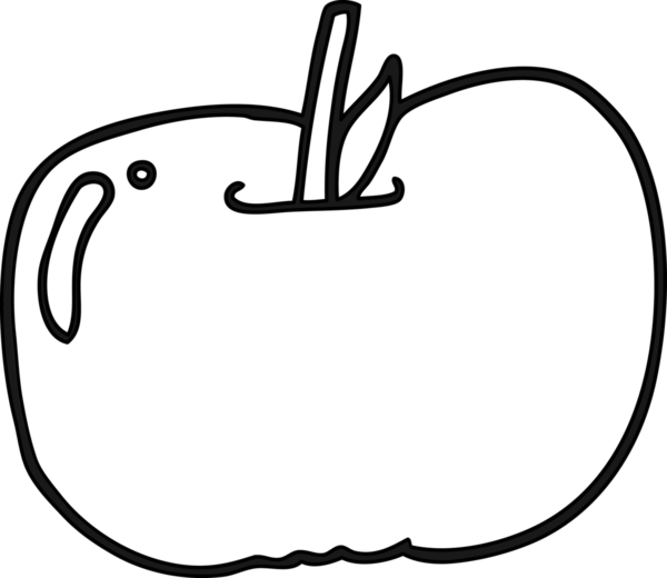 bir insan tarafından çizilmiş elma simgesi