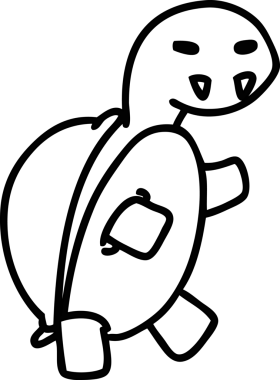 Bir insan tarafından çizilmiş korkunç vampir kaplumbağa ikonu çizimi.