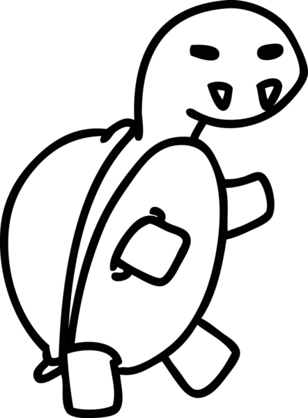 Bir insan tarafından çizilmiş korkunç vampir kaplumbağa ikonu çizimi.