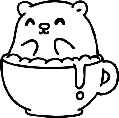 Küçük bir ayının çizgi karalaması bir insan tarafından çizilmiş ne yazık ki latte ikonuna oturdu.