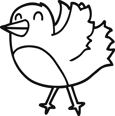 bir insan tarafından çizilmiş karikatür kuş simgesi