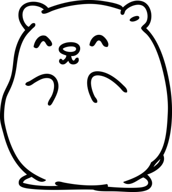 Bir insan tarafından çizilmiş küçük mutlu ayı ikonu çizimi