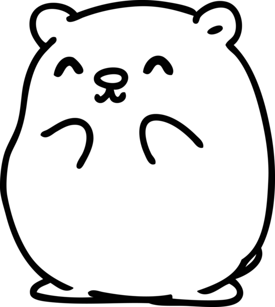 Bir insan tarafından çizilmiş küçük mutlu ayı ikonu çizimi