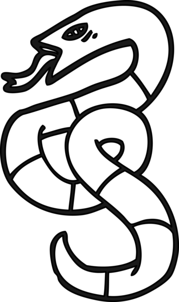 Bir insan tarafından çizilmiş tıslayan yılan simgesi