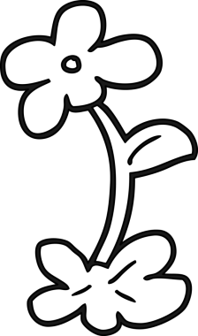 bir insan tarafından çizilmiş karikatür çiçek simgesi