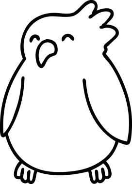 Bir kuşun çizgi karalaması büyük ihtimalle bir insan tarafından çizilmiş bir tür papağan.