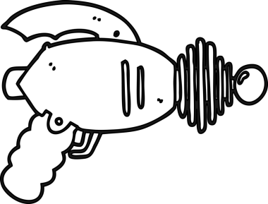 bir insan tarafından çizilmiş karikatür ışın tabancası ikonu