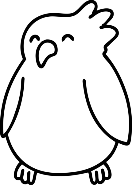 Bir kuşun çizgi karalaması büyük ihtimalle bir insan tarafından çizilmiş bir tür papağan.