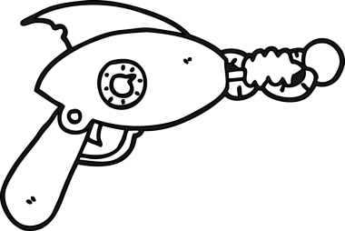 bir insan tarafından çizilmiş karikatür ışın tabancası ikonu